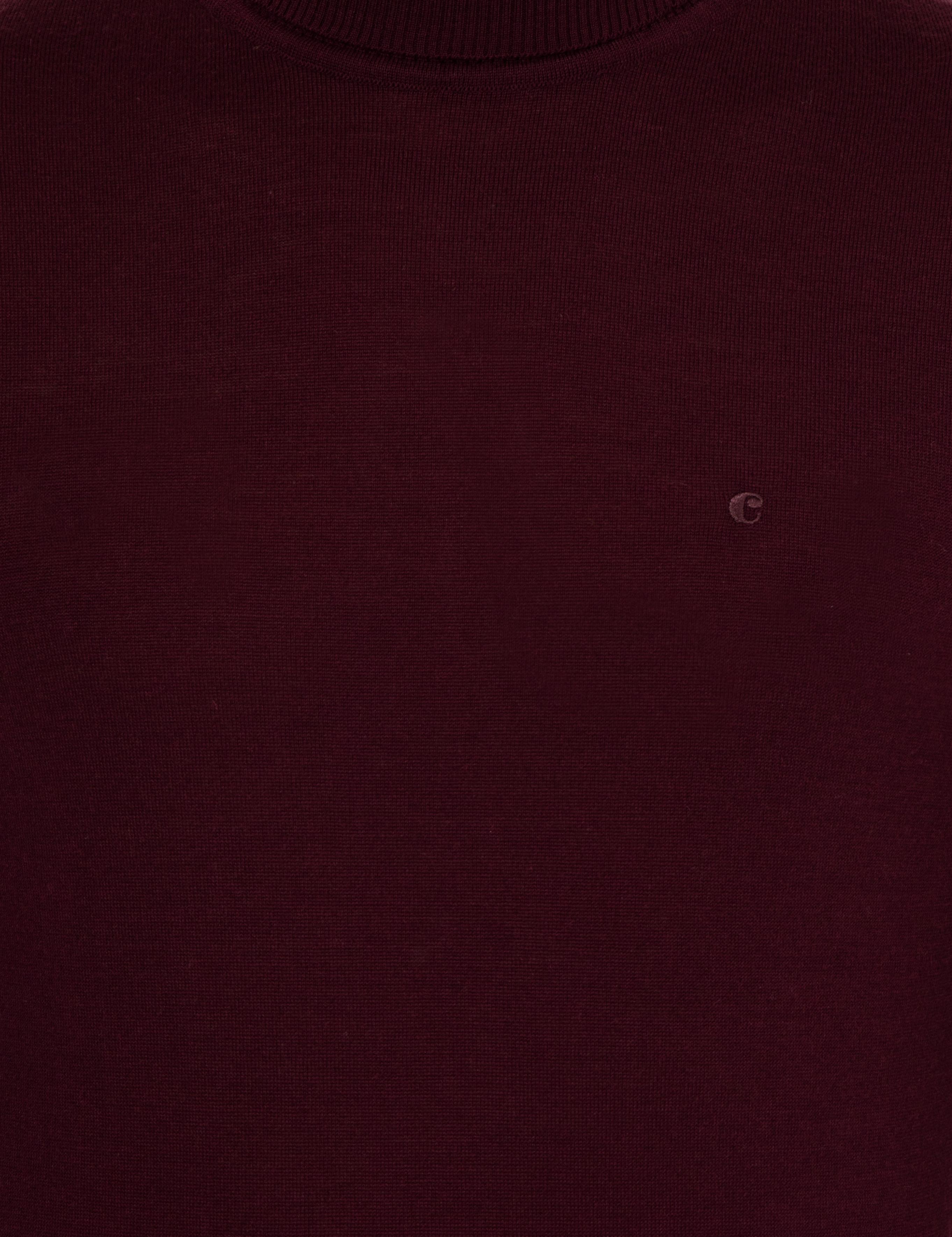 Bordo Slim Fit Balıkçı Yaka Basic Triko Kazak - 50257269057