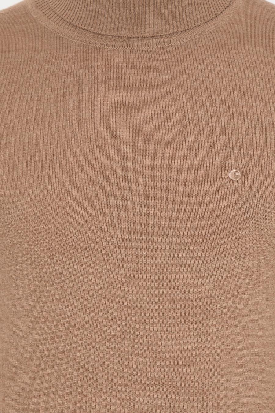 Camel Slim Fit Balıkçı Yaka Basic Triko Kazak - 50257269097
