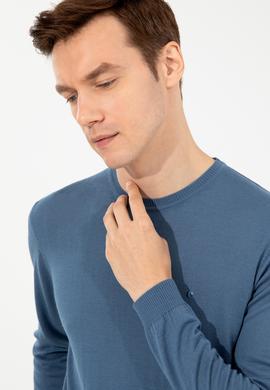 Mavi Slim Fit Bisiklet Yaka Basic Triko Kazak