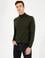 Haki Slim Fit Yarım Balıkçı Basic Triko Kazak