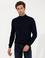 Lacivert Slim Fit Yarım Balıkçı Basic Triko Kazak