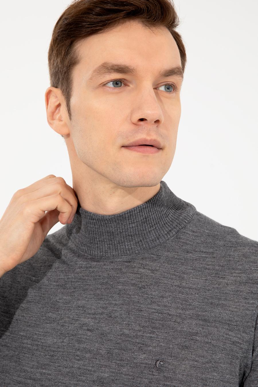 Füme Slim Fit Yarım Balıkçı Basic Triko Kazak - 50257711125