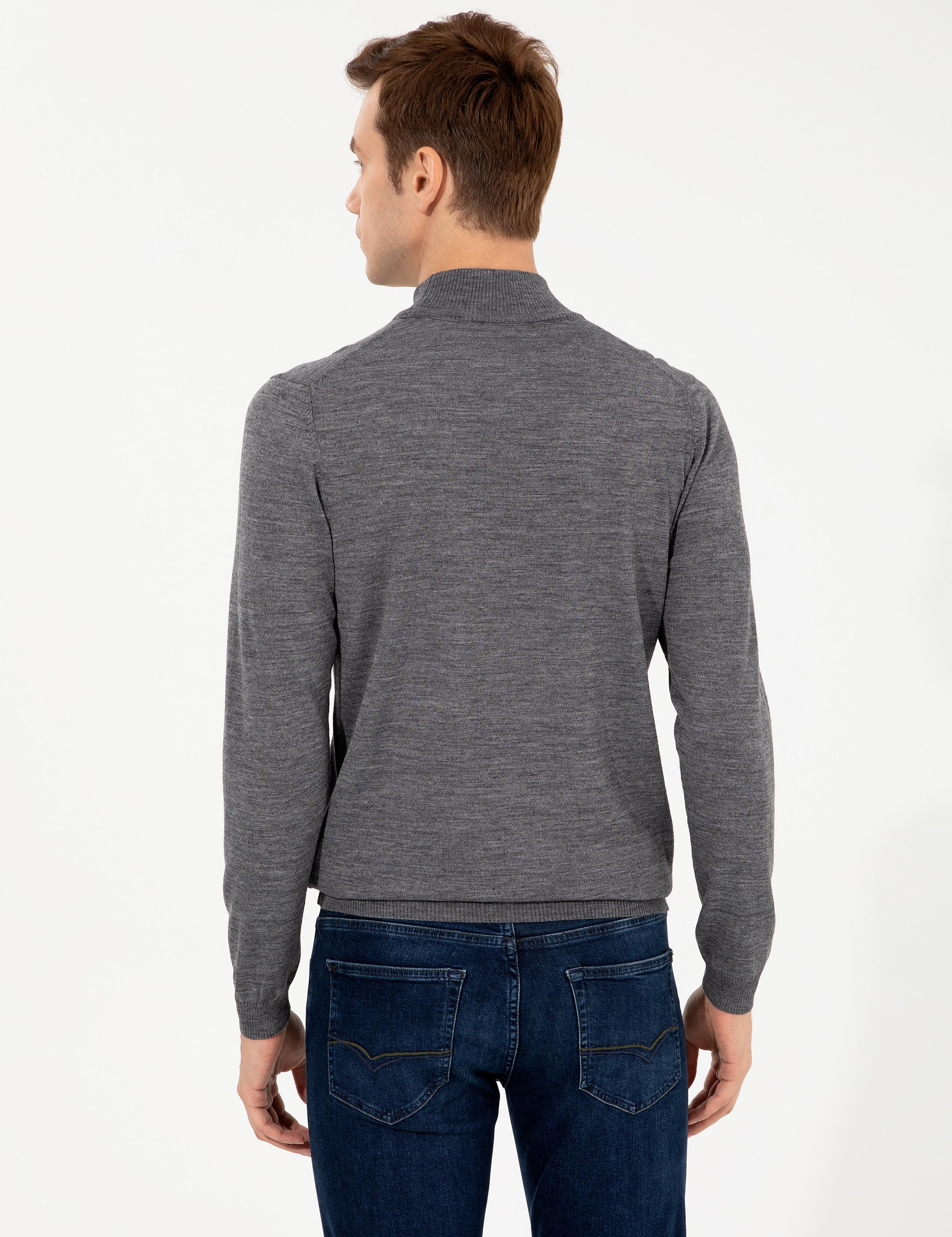 Füme Slim Fit Yarım Balıkçı Basic Triko Kazak - 50257711125