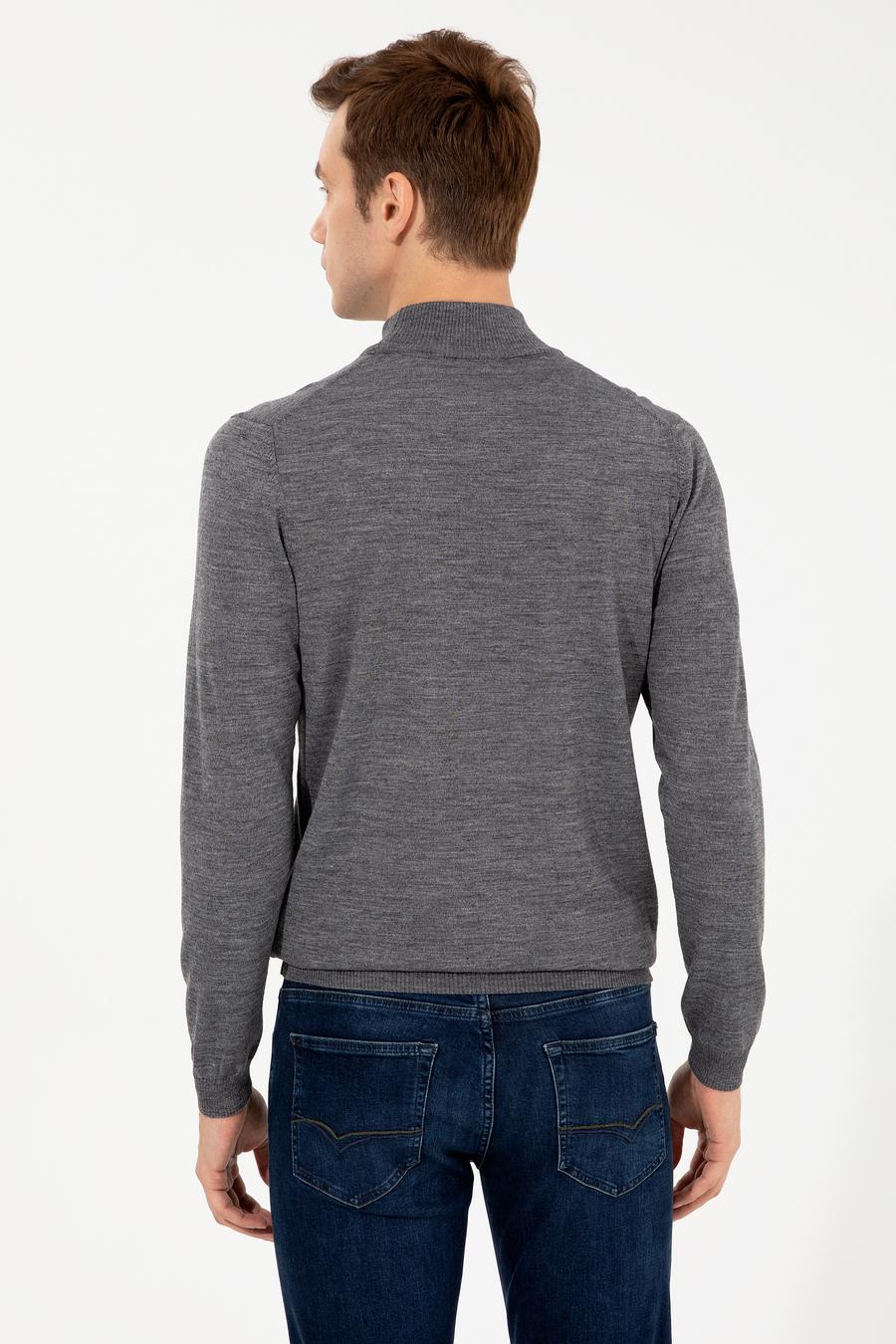 Füme Slim Fit Yarım Balıkçı Basic Triko Kazak - 50257711125