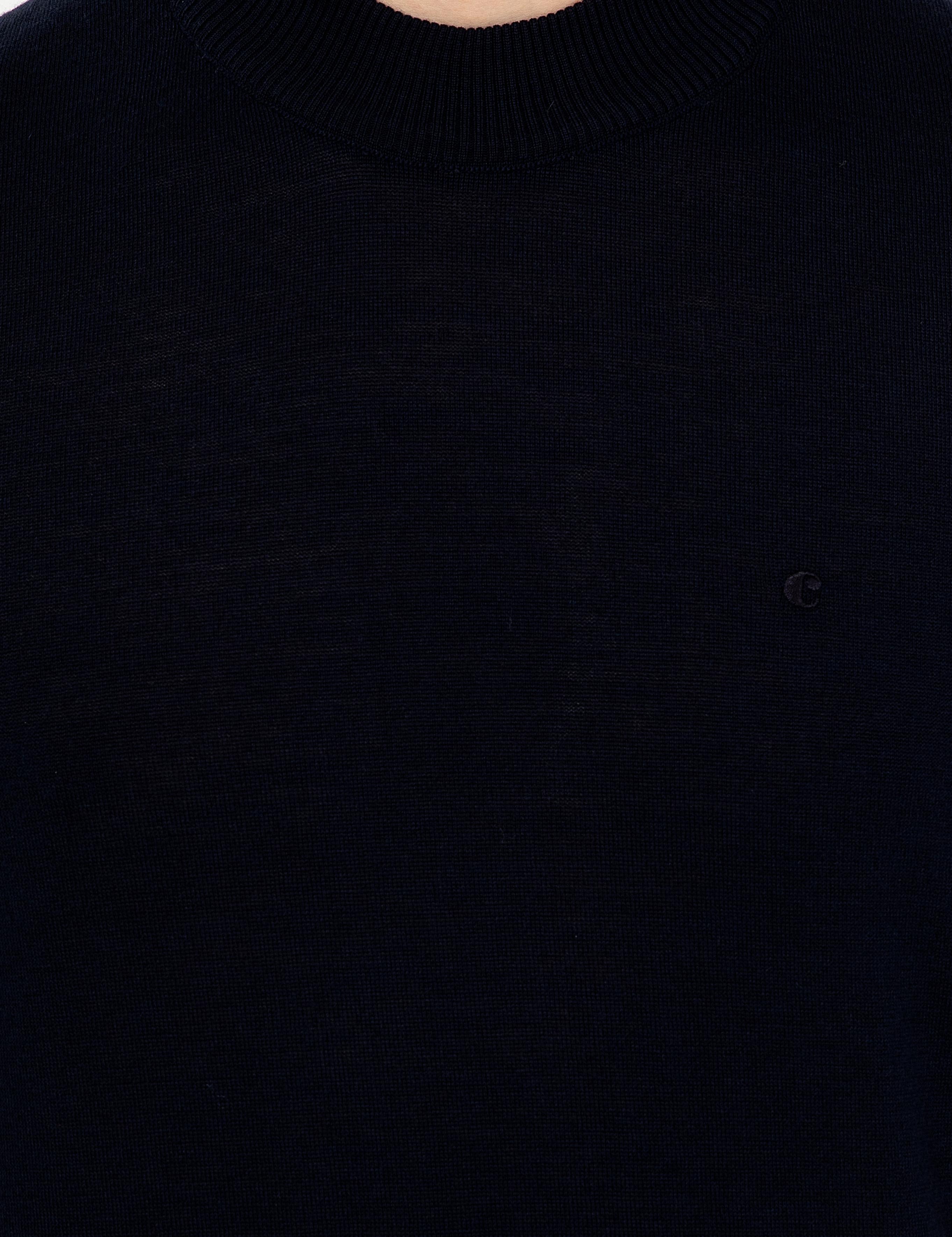 Lacivert Slim Fit Çeyrek Balıkçı Yaka Basic Triko Kazak - 50257712075