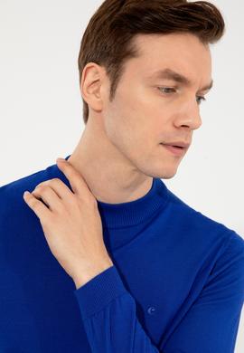 Sax Slim Fit Çeyrek Balıkçı Yaka Basic Triko Kazak