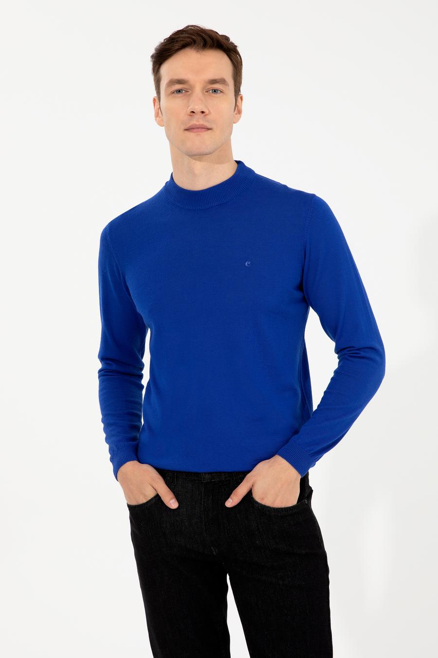 Sax Slim Fit Çeyrek Balıkçı Yaka Basic Triko Kazak - 50257712084