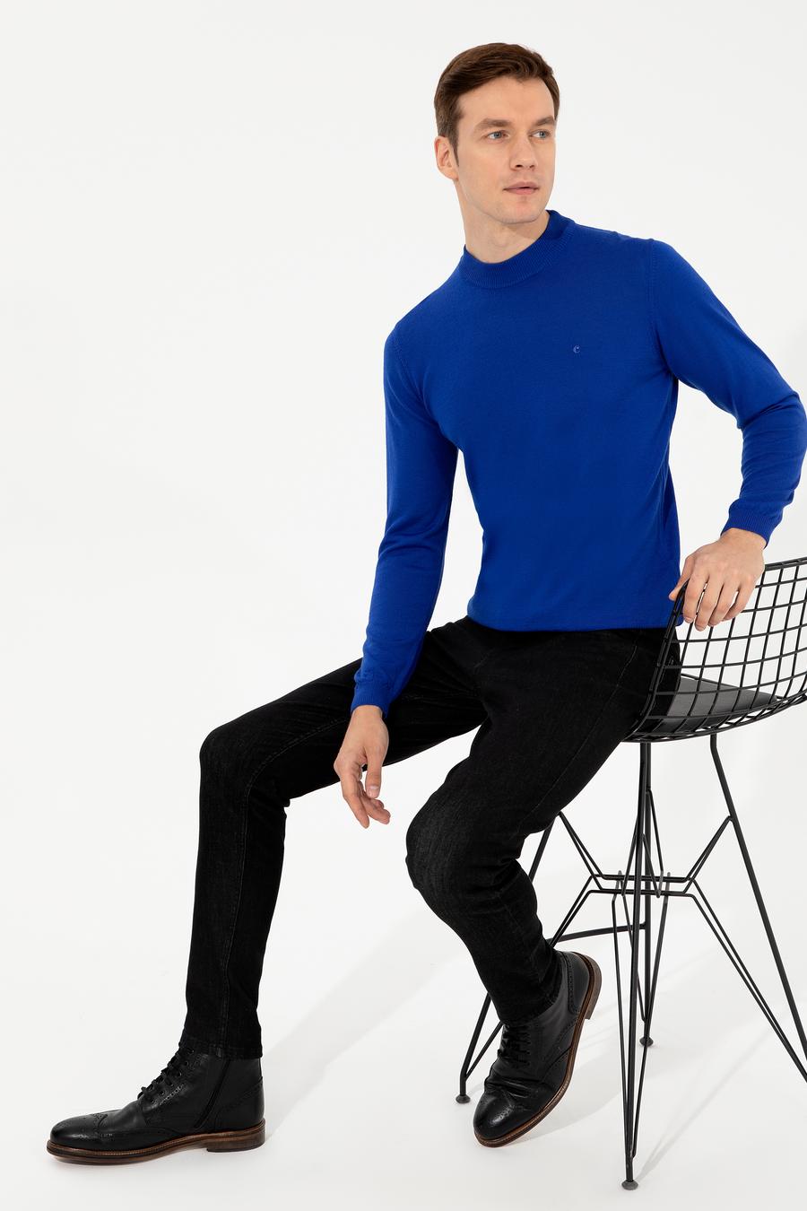 Sax Slim Fit Çeyrek Balıkçı Yaka Basic Triko Kazak - 50257712084