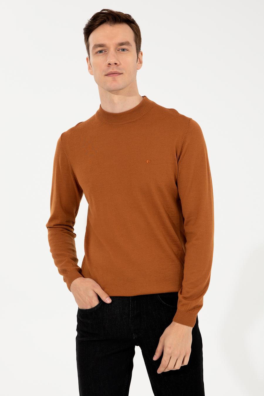 Tarçın Slim Fit Çeyrek Balıkçı Yaka Basic Triko Kazak - 50257712115