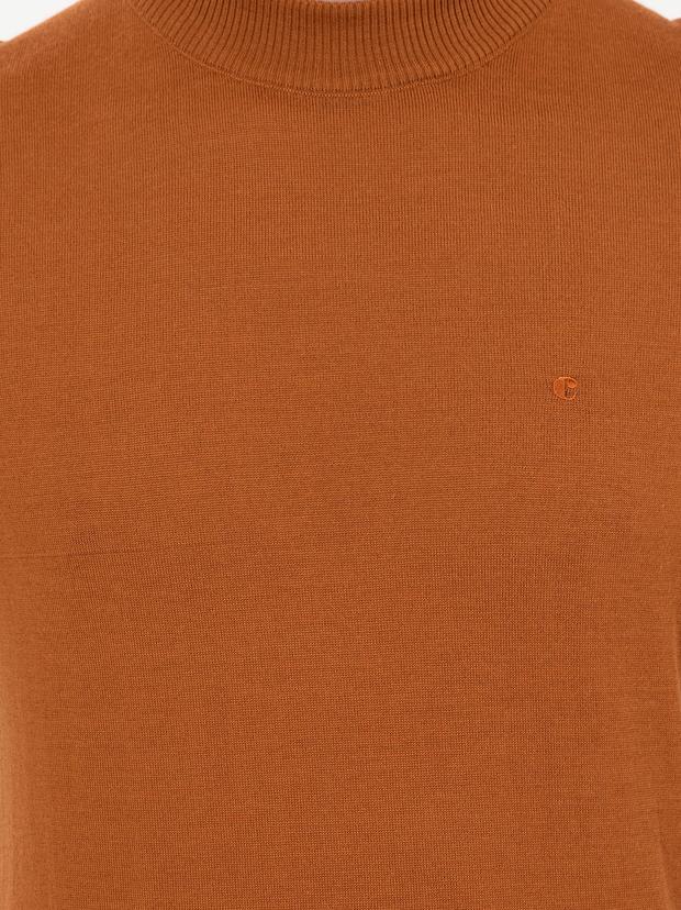 Tarçın Slim Fit Çeyrek Balıkçı Yaka Basic Triko Kazak