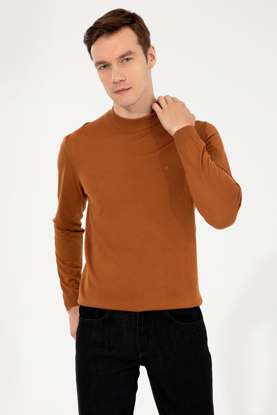 Tarçın Slim Fit Çeyrek Balıkçı Yaka Basic Triko Kazak - 50257712115