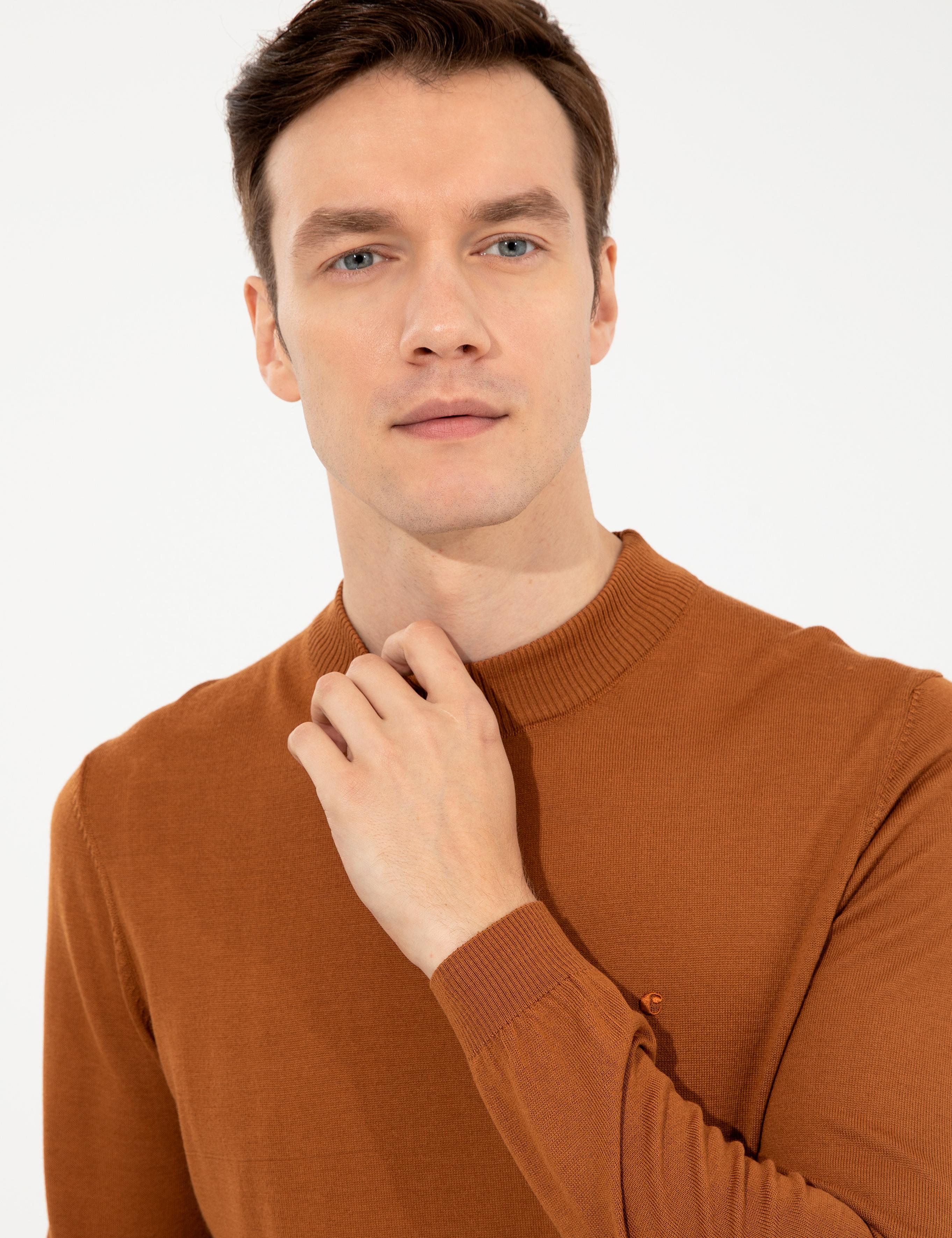 Tarçın Slim Fit Çeyrek Balıkçı Yaka Basic Triko Kazak - 50257712115