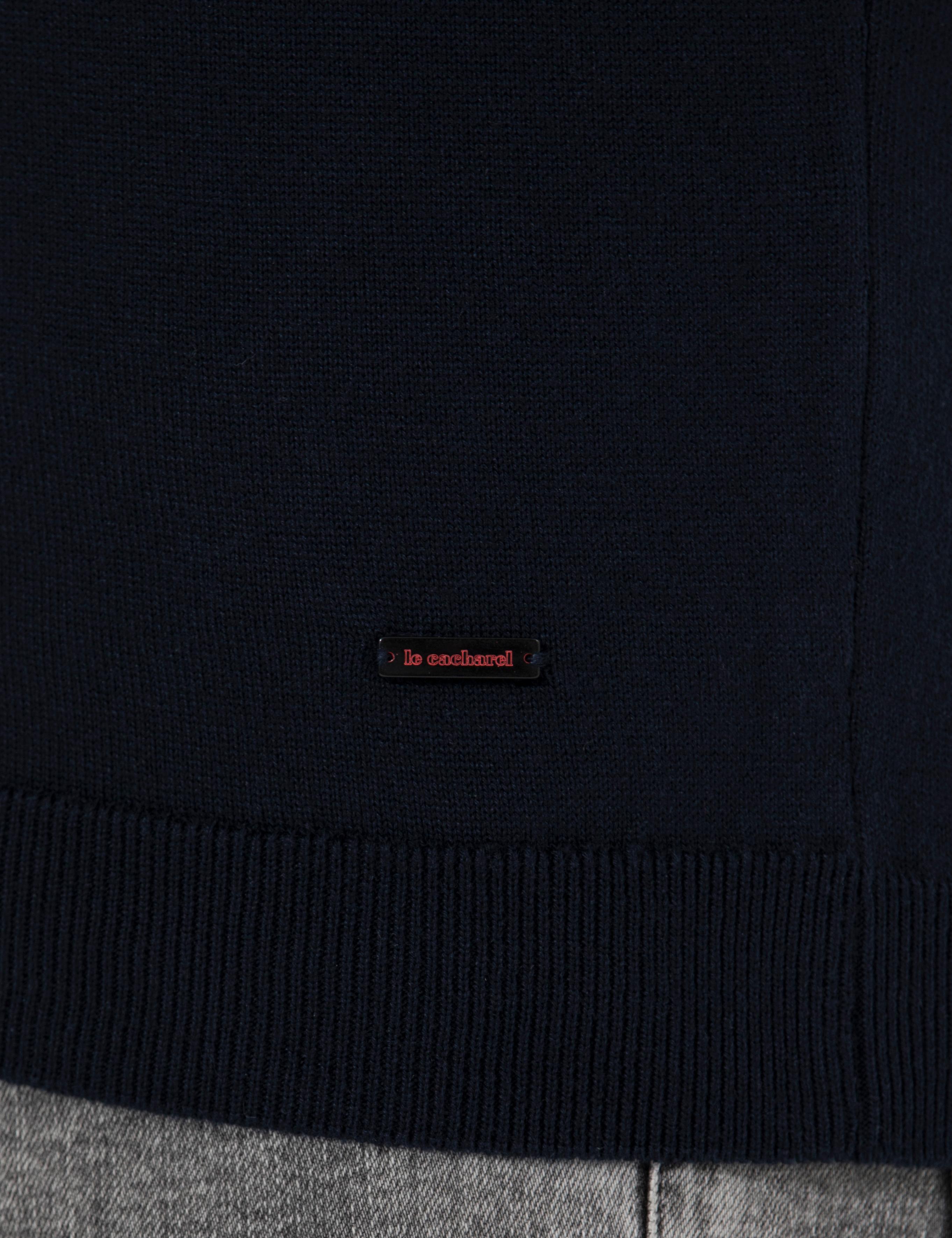 Lacivert Slim Fit Pamuk Karışımlı Bisiklet Yaka Triko Kazak - 50259333068