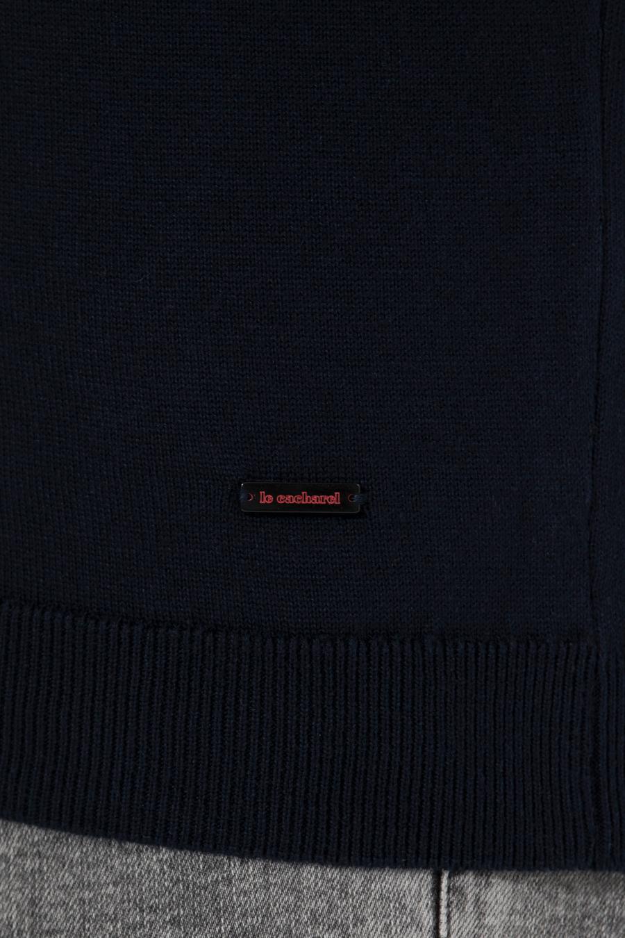 Lacivert Slim Fit Pamuk Karışımlı Bisiklet Yaka Triko Kazak - 50259333068