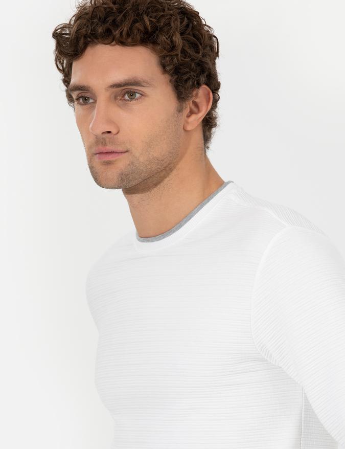 Beyaz Dokulu Sweatshirt