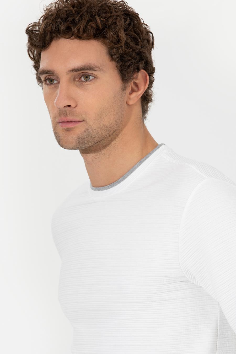 Beyaz Dokulu Sweatshirt - 50257176033
