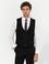 Siyah Slim Fit Yün Karışımlı Yelek