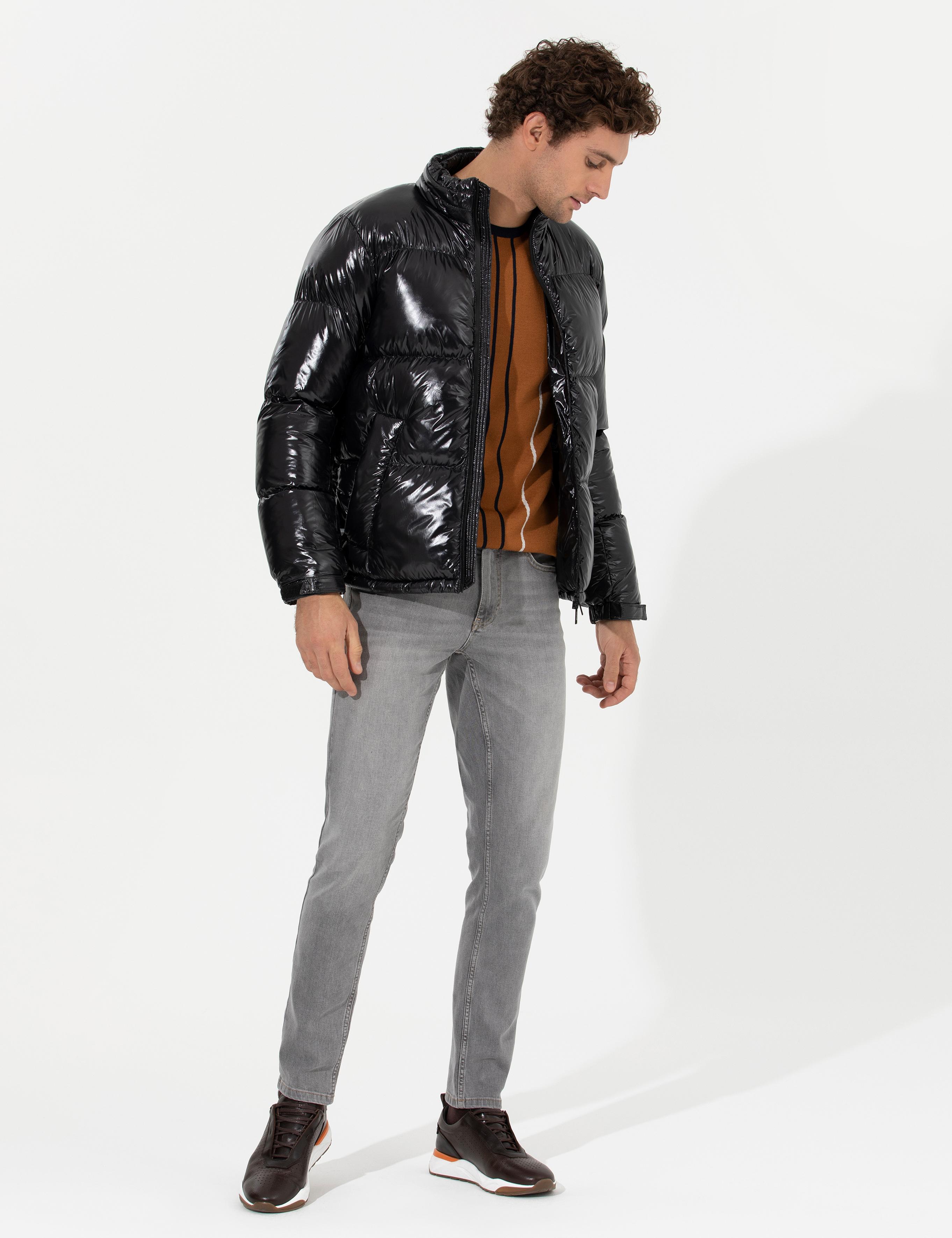 Siyah Comfort Fit Kaz Tüyü Buffer Mont 50257756 | Cacharel