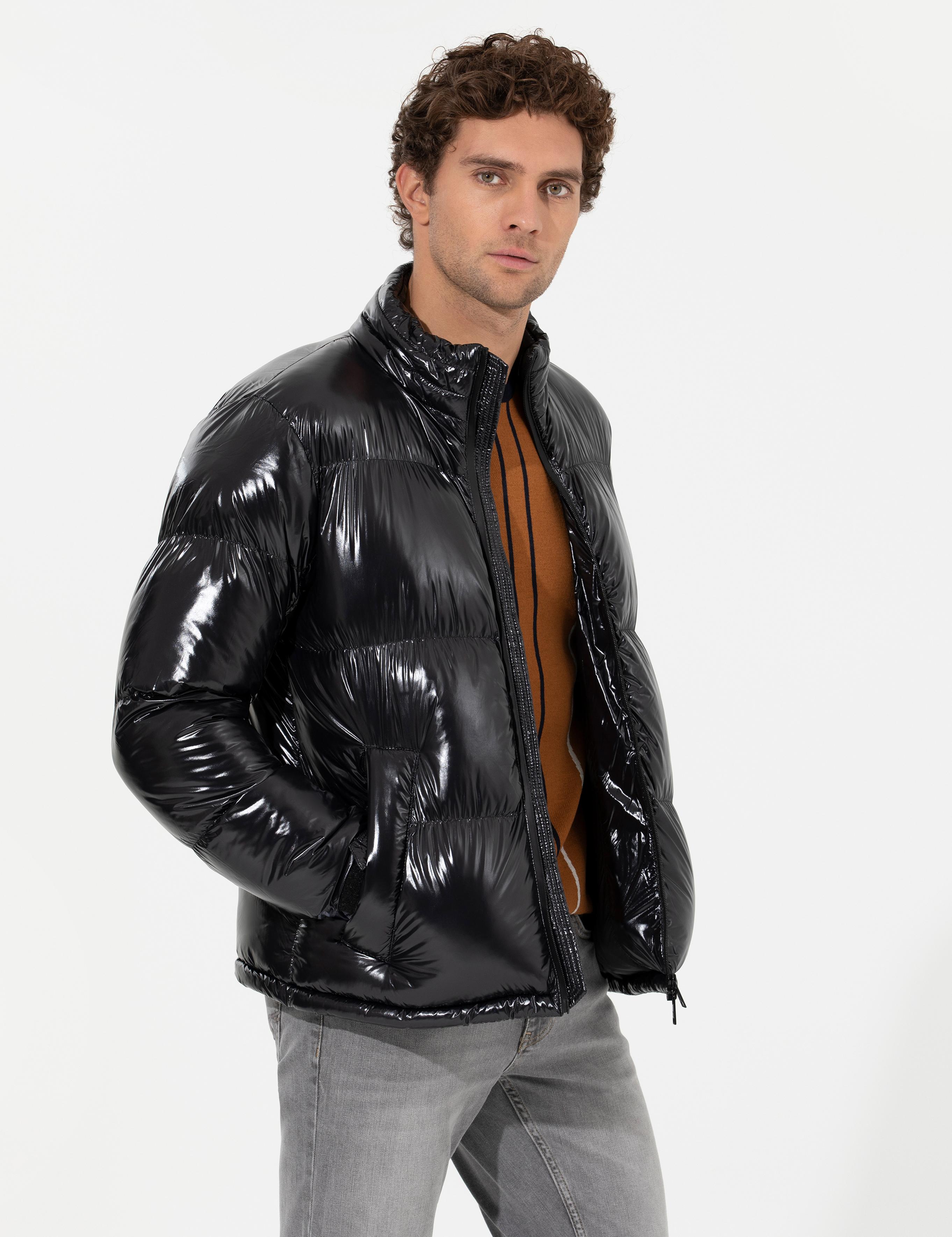 Siyah Comfort Fit Kaz Tüyü Buffer Mont 50257756 | Cacharel