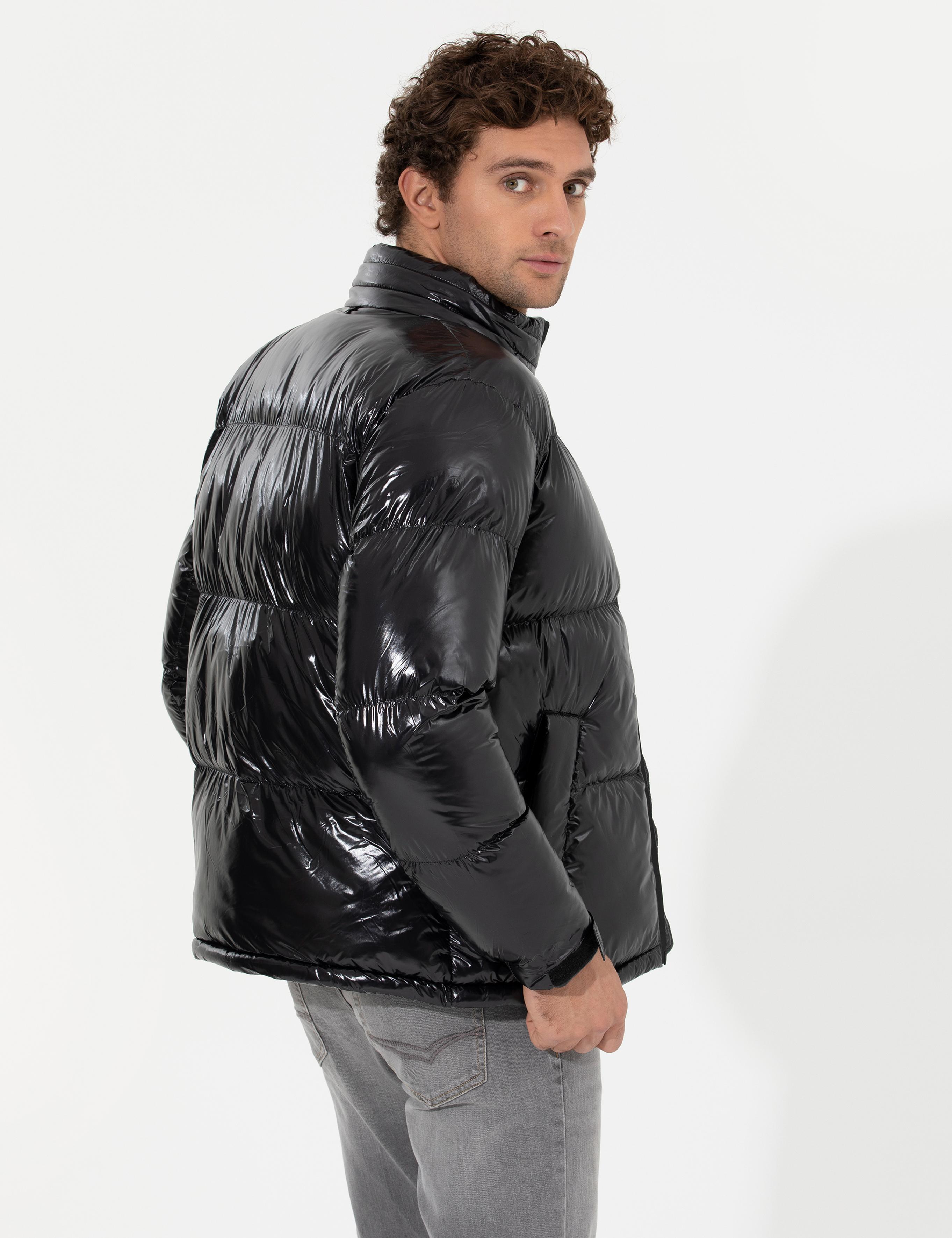 Siyah Comfort Fit Kaz Tüyü Buffer Mont - 50257756005