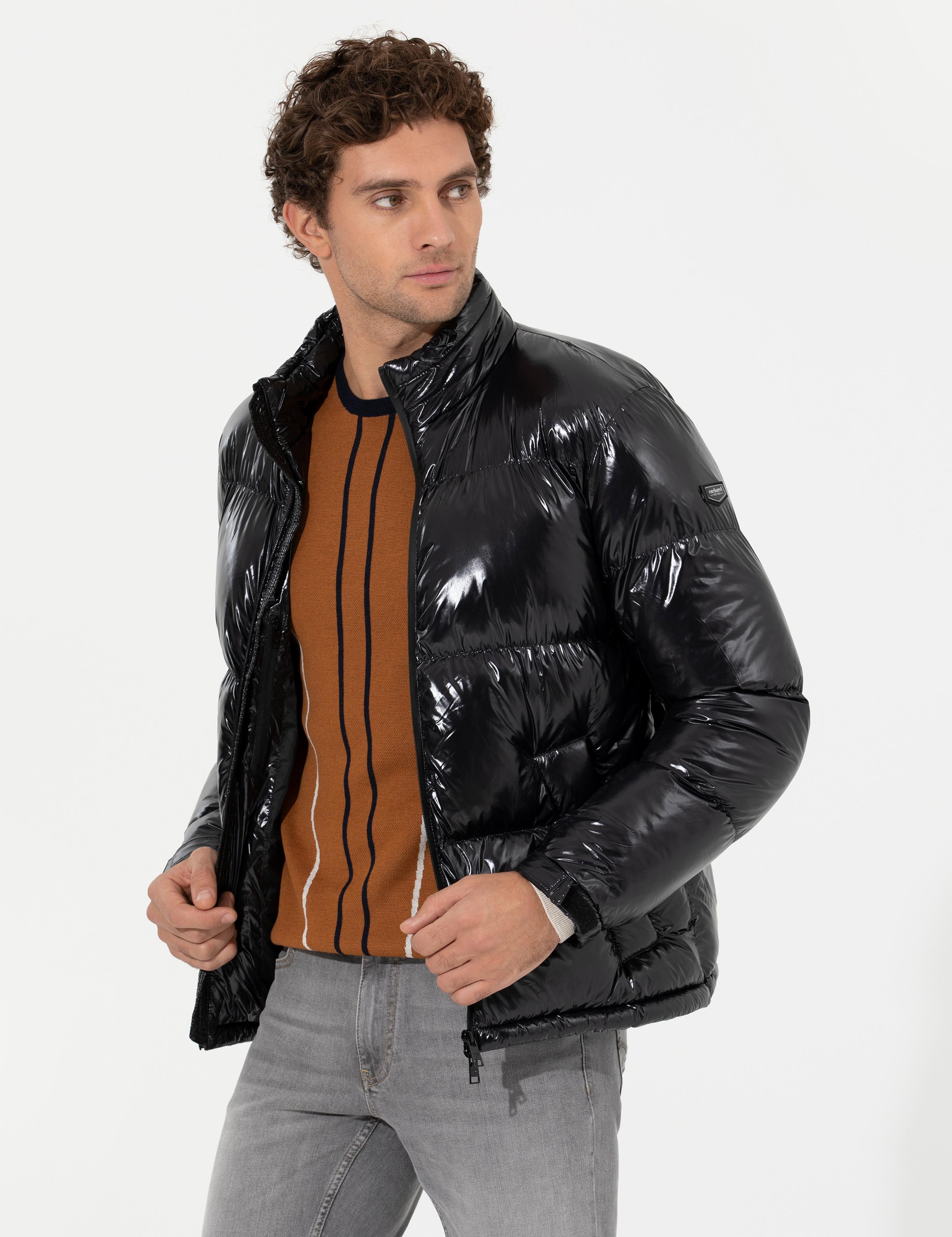 Siyah Comfort Fit Kaz Tüyü Buffer Mont - 50257756005