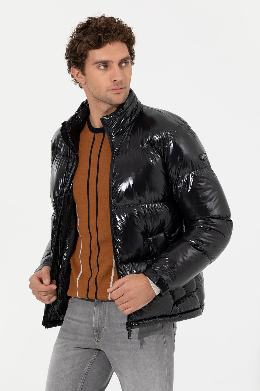 Siyah Comfort Fit Kaz Tüyü Buffer Mont - 50257756005