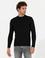 Siyah Slim Fit Çeyrek Balıkçı Basic Triko Kazak