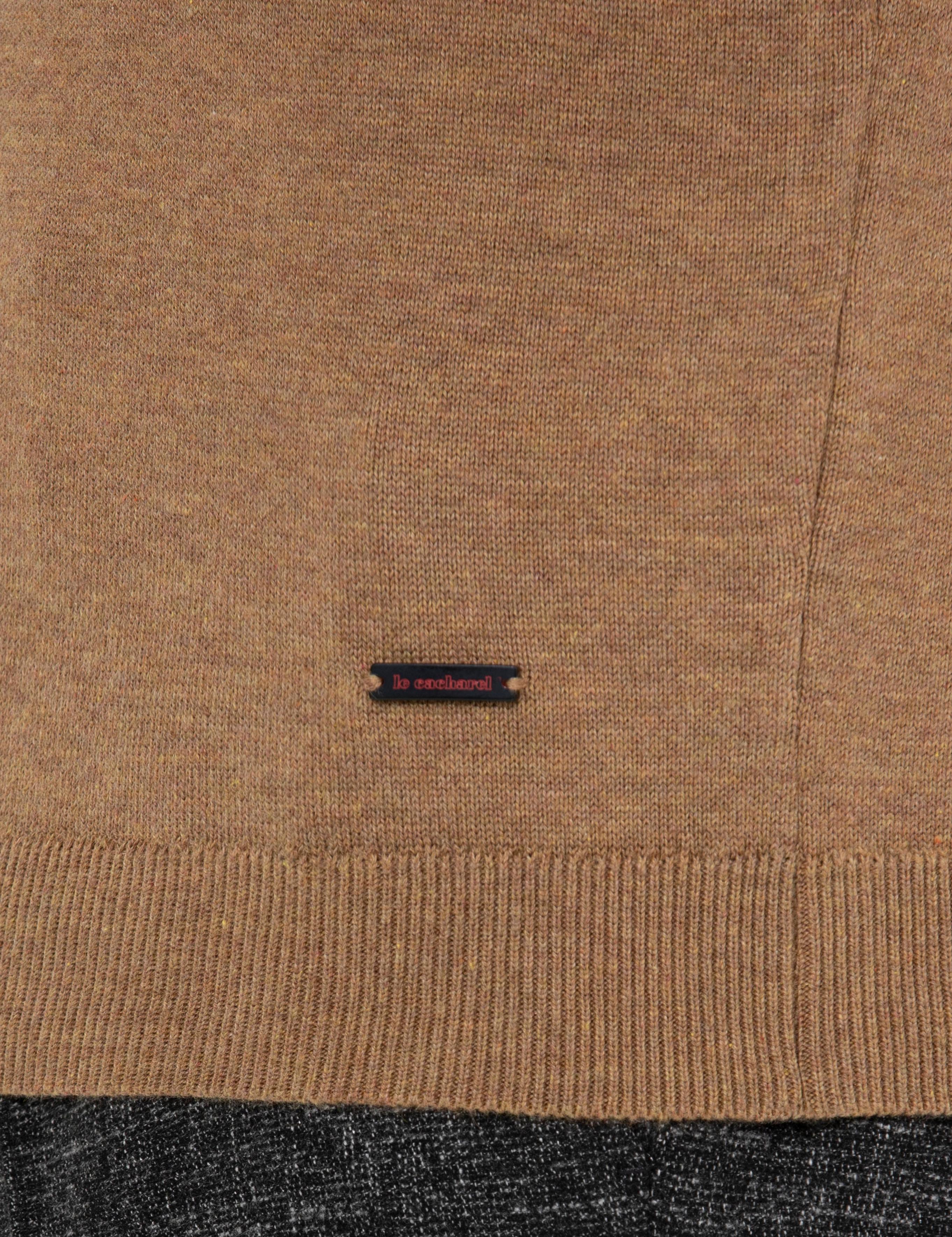 Camel Slim Fit Pamuk Karışımlı Bisiklet Yaka Triko Kazak - 50259333043