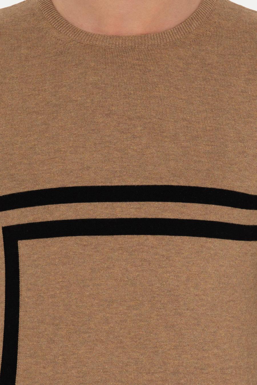 Camel Slim Fit Pamuk Karışımlı Bisiklet Yaka Triko Kazak - 50259333043