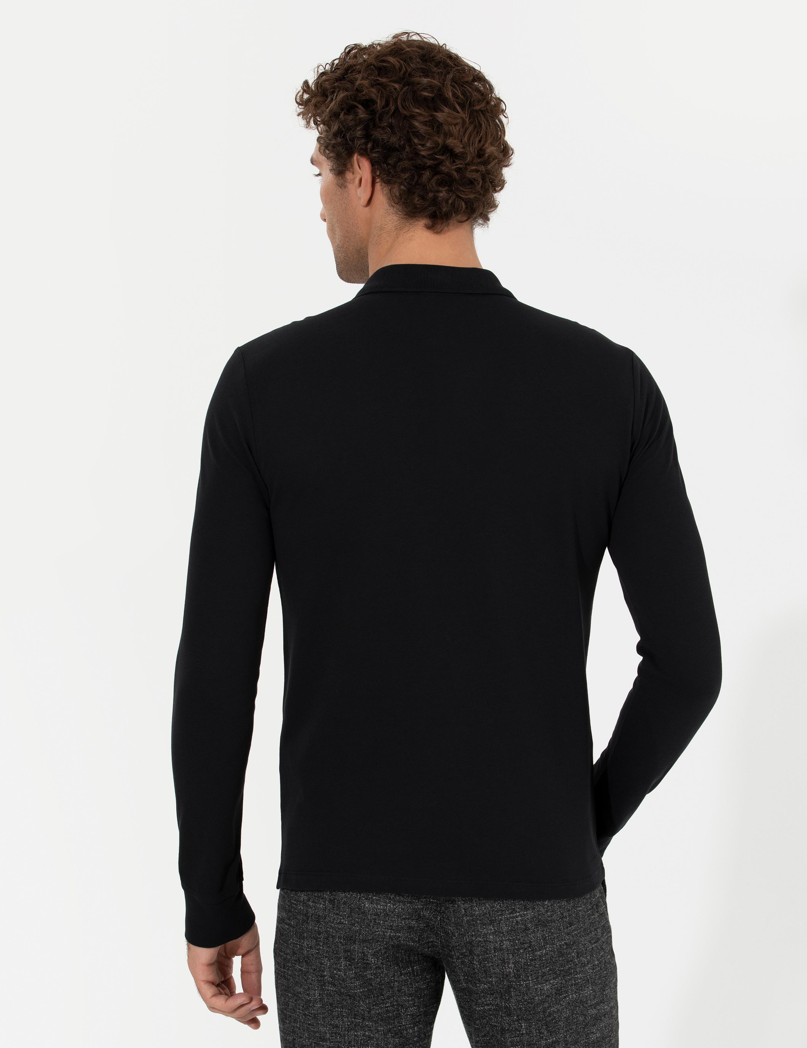 Siyah Slim Fit Sweatshirt - 50264538029