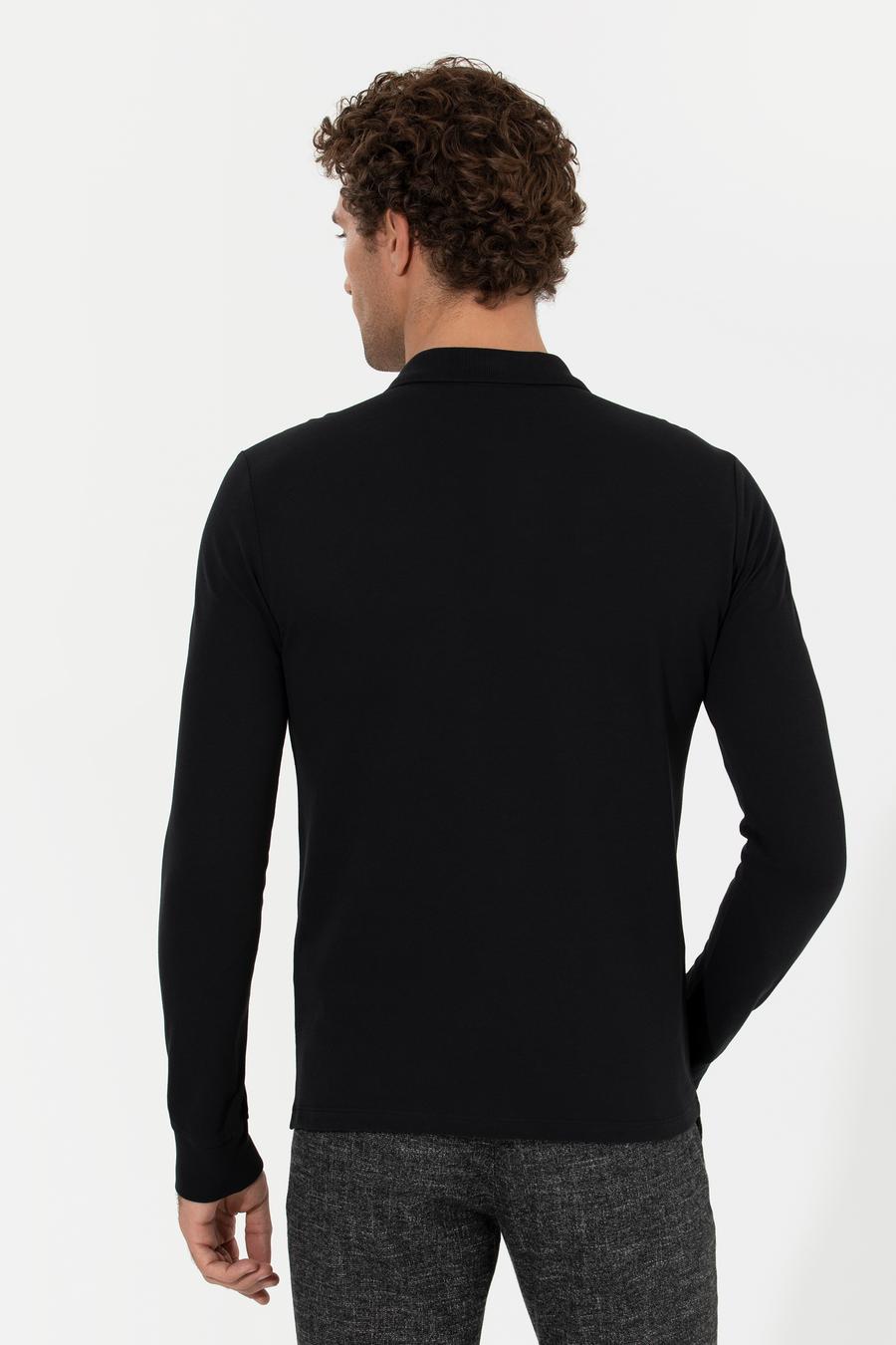 Siyah Slim Fit Sweatshirt - 50264538029