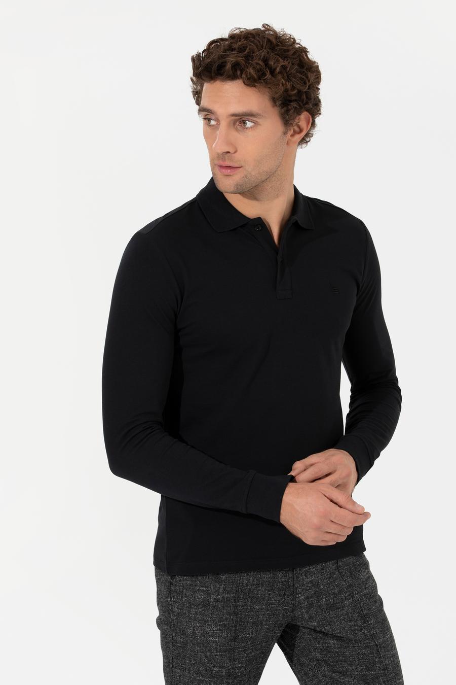 Siyah Slim Fit Sweatshirt - 50264538029