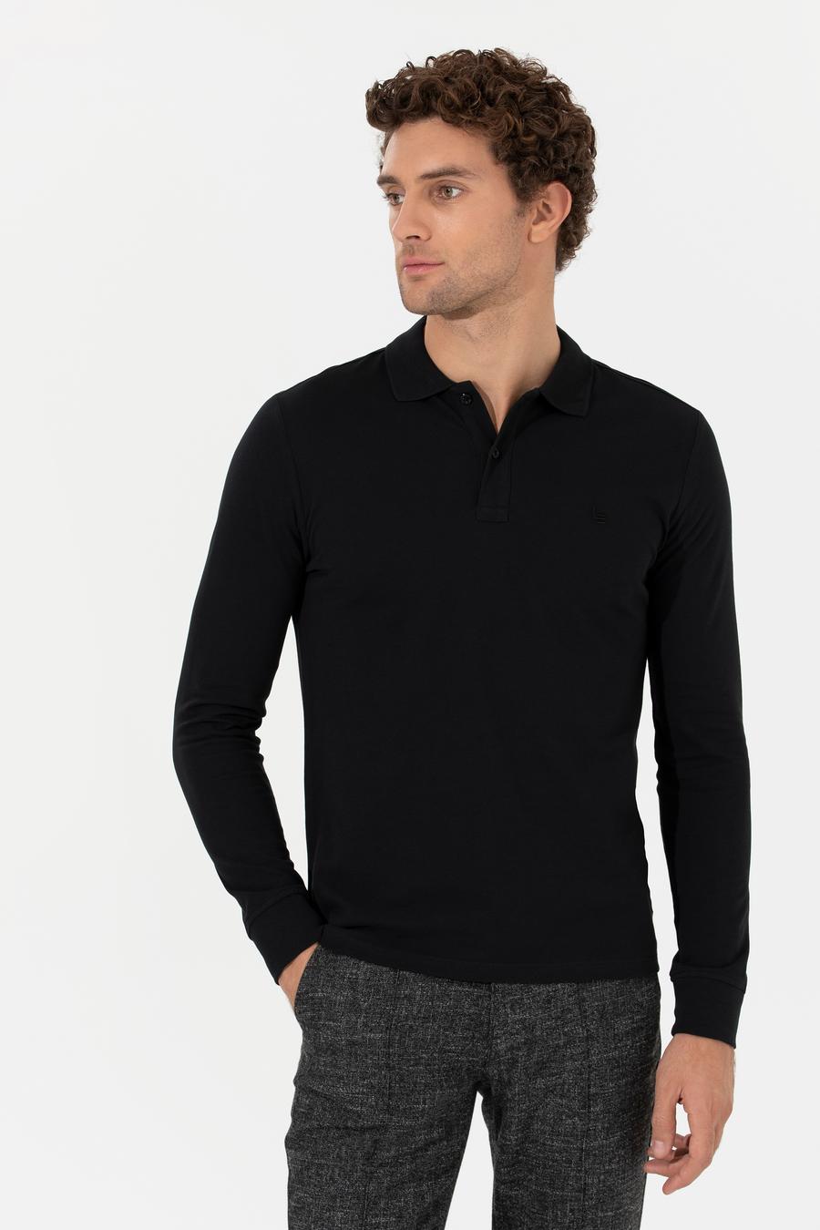 Siyah Slim Fit Sweatshirt - 50264538029
