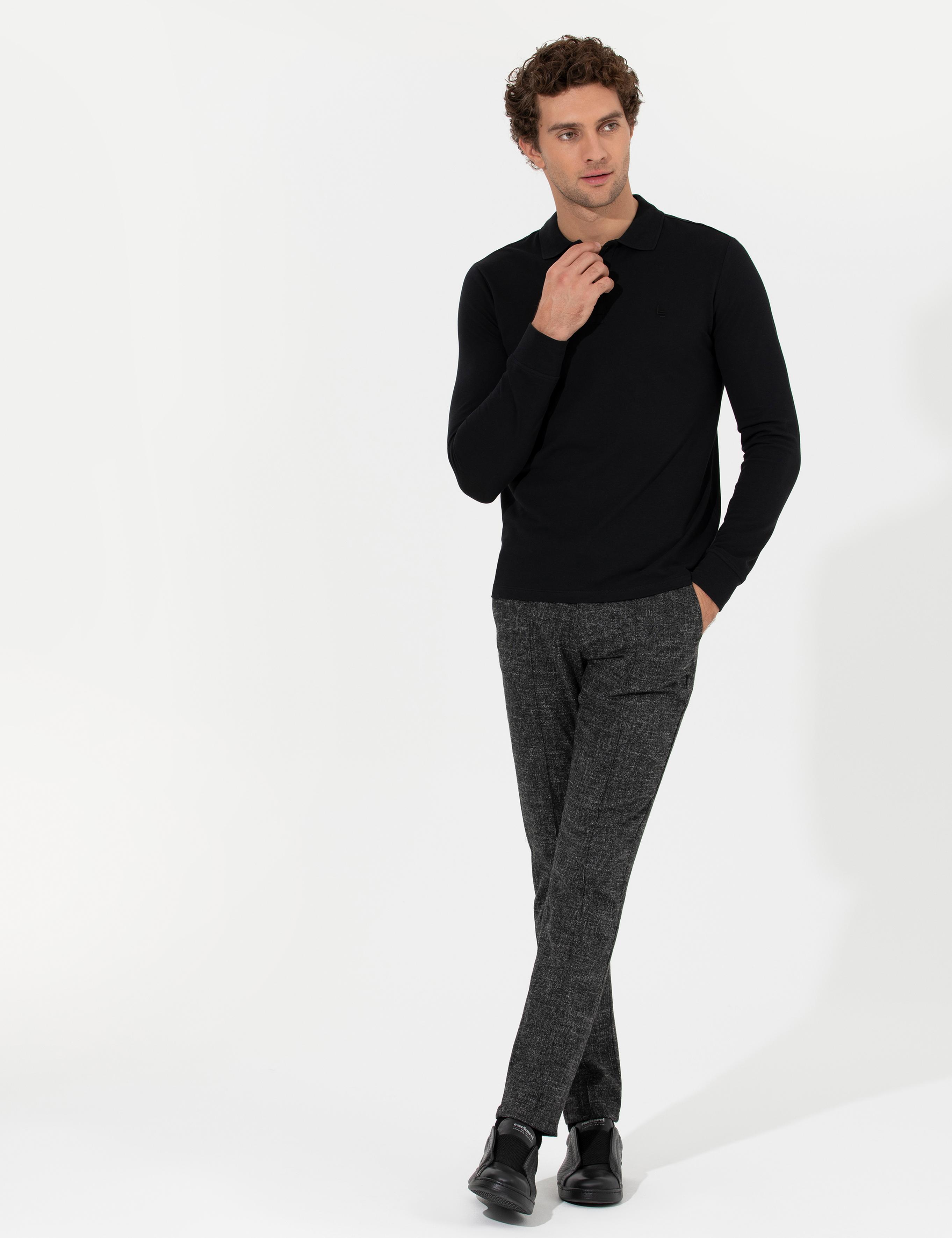 Siyah Slim Fit Sweatshirt - 50264538029