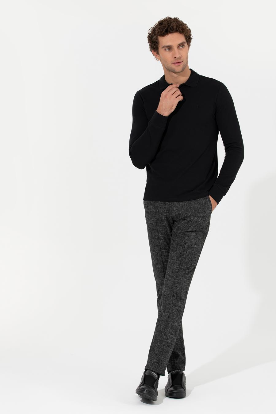 Siyah Slim Fit Sweatshirt - 50264538029