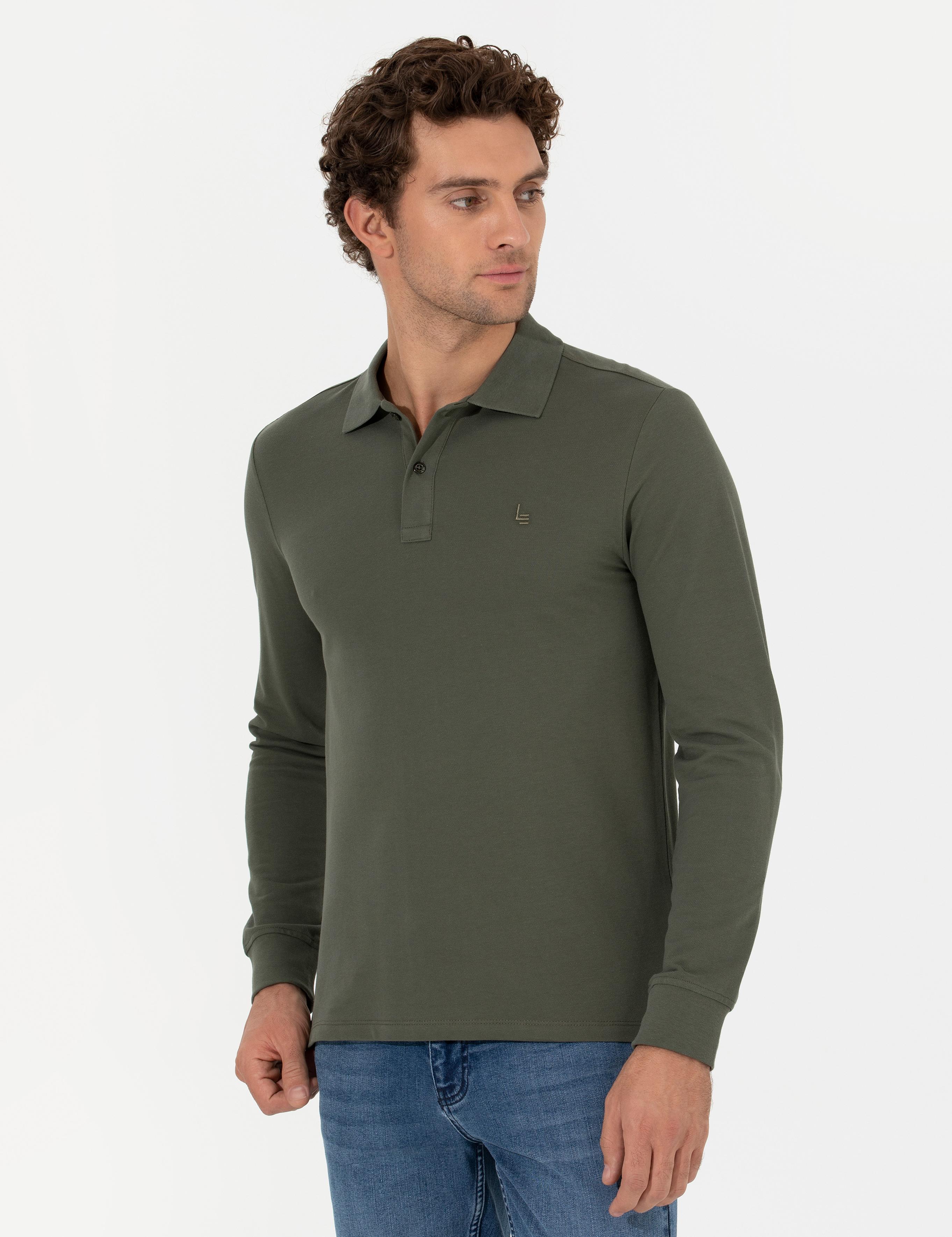 Koyu Yeşil Slim Fit Sweatshirt - 50264538021
