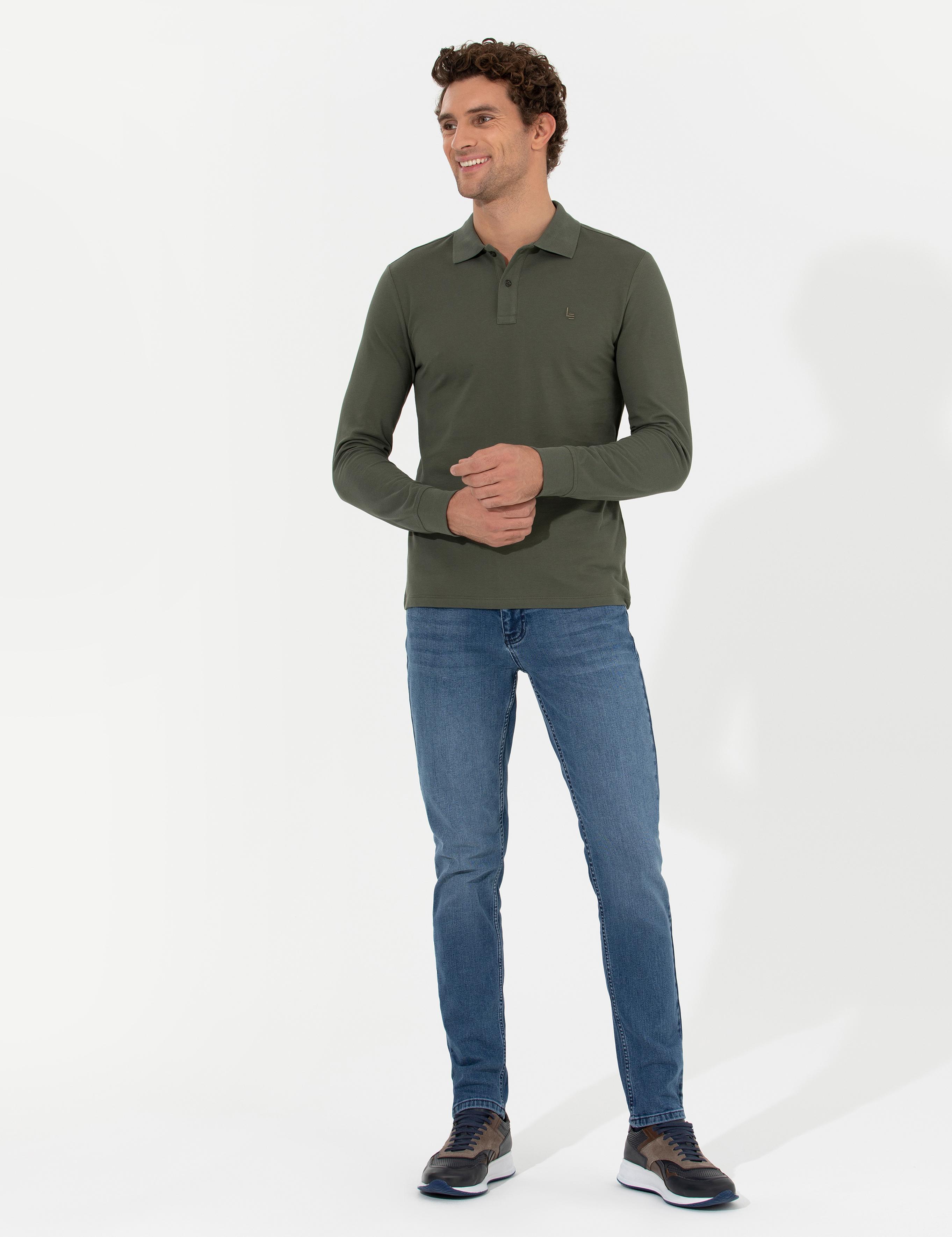 Koyu Yeşil Slim Fit Sweatshirt - 50264538021