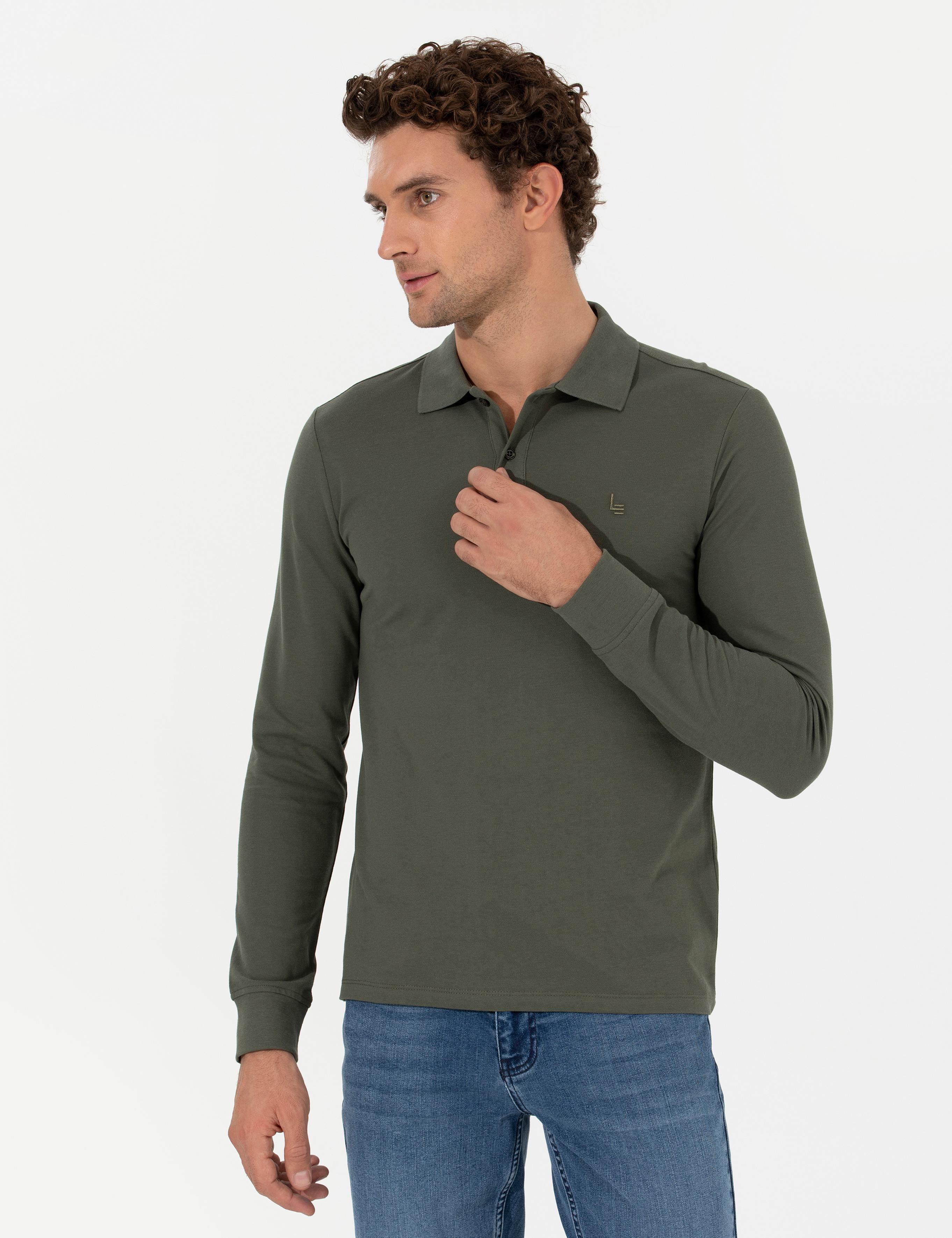 Koyu Yeşil Slim Fit Sweatshirt - 50264538021