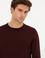 Bordo Slim Fit Bisiklet Yaka Basic Triko Kazak