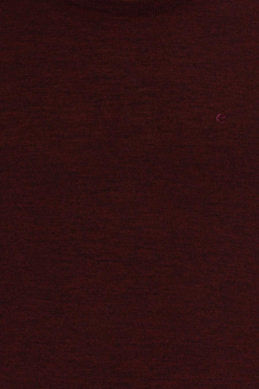 Bordo Slim Fit Bisiklet Yaka Basic Triko Kazak - 50211257011