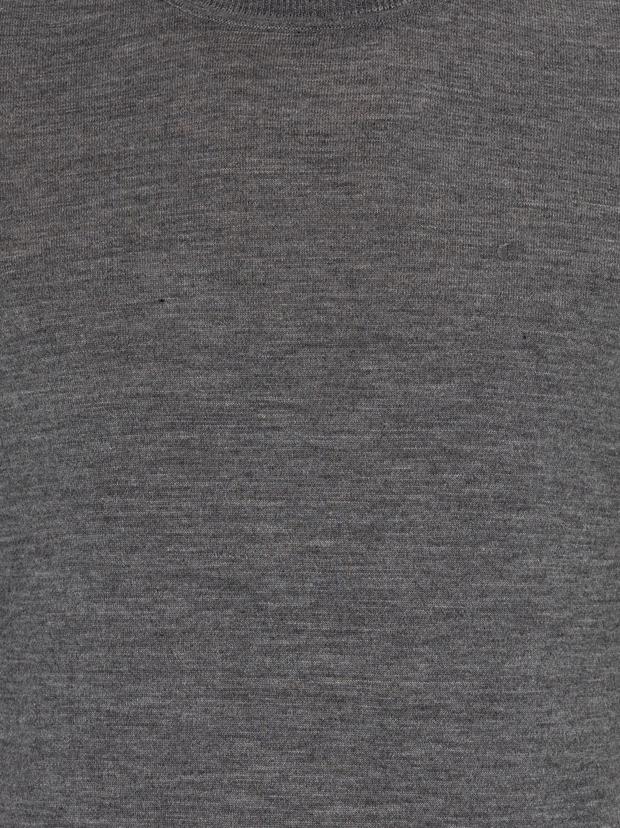 Antrasit Melanj Slim Fit Bisiklet Yaka Basic Triko Kazak