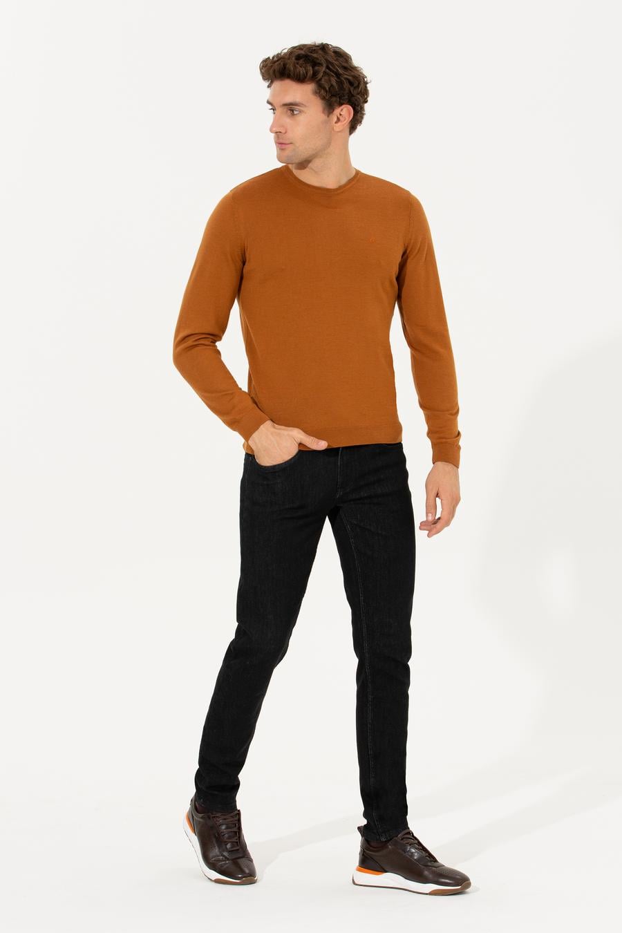Tarçın Slim Fit Bisiklet Yaka Basic Triko Kazak - 50237038228