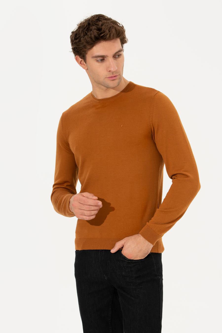 Tarçın Slim Fit Bisiklet Yaka Basic Triko Kazak - 50237038228