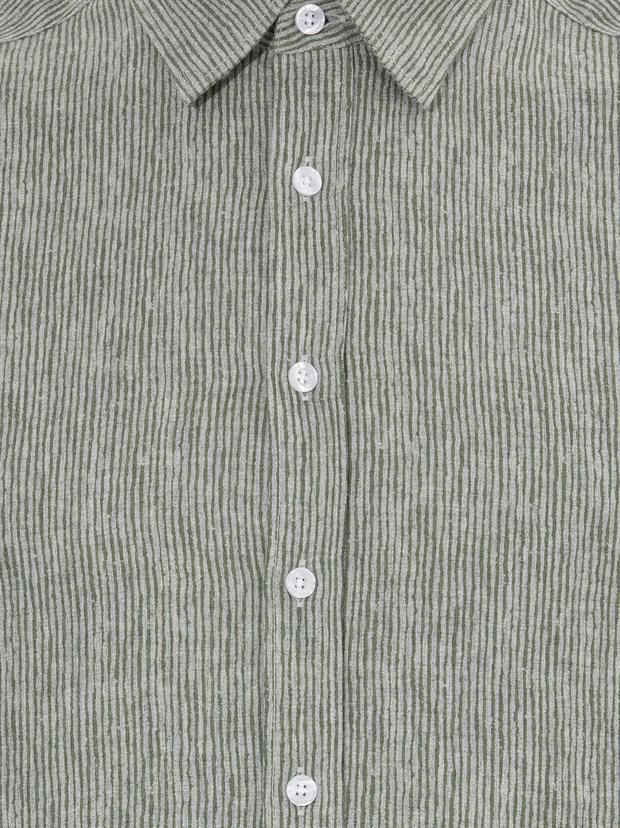 Haki Slim Fit Uzun Kollu Gömlek