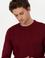 Bordo Slim Fit Bisiklet Yaka Triko Kazak