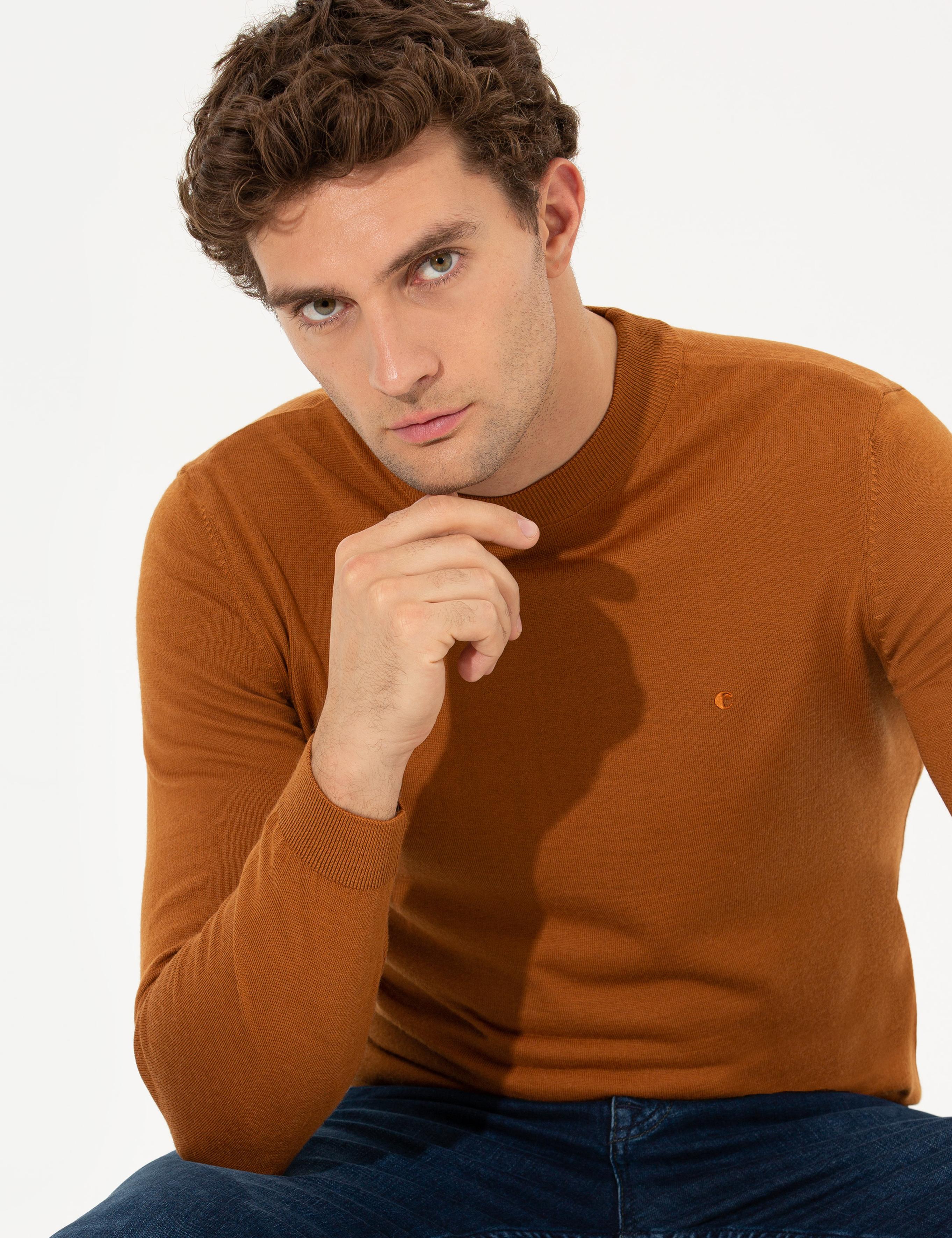 Tarçın Slim Fit Çeyrek Balıkçı Yaka Basic Triko Kazak - 50237039177