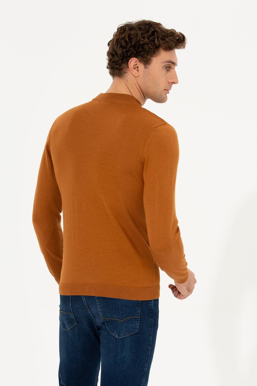 Tarçın Slim Fit Çeyrek Balıkçı Yaka Basic Triko Kazak - 50237039177