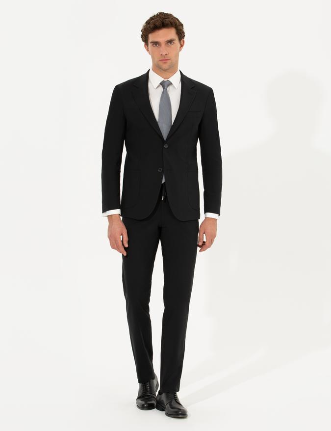Siyah Slim Fit Takım Elbise