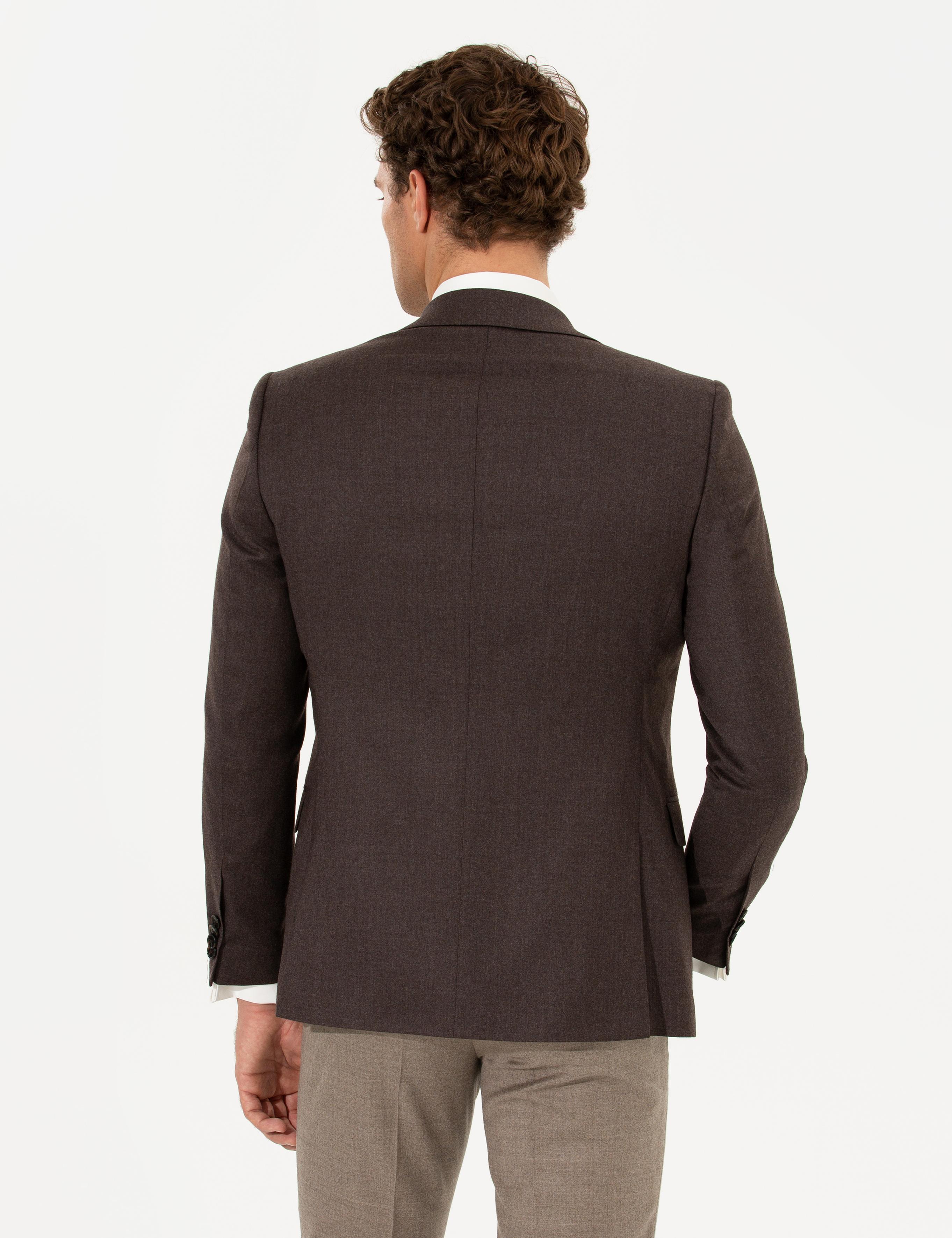 Kahverengi Slim Fit Ceket - 50258858080