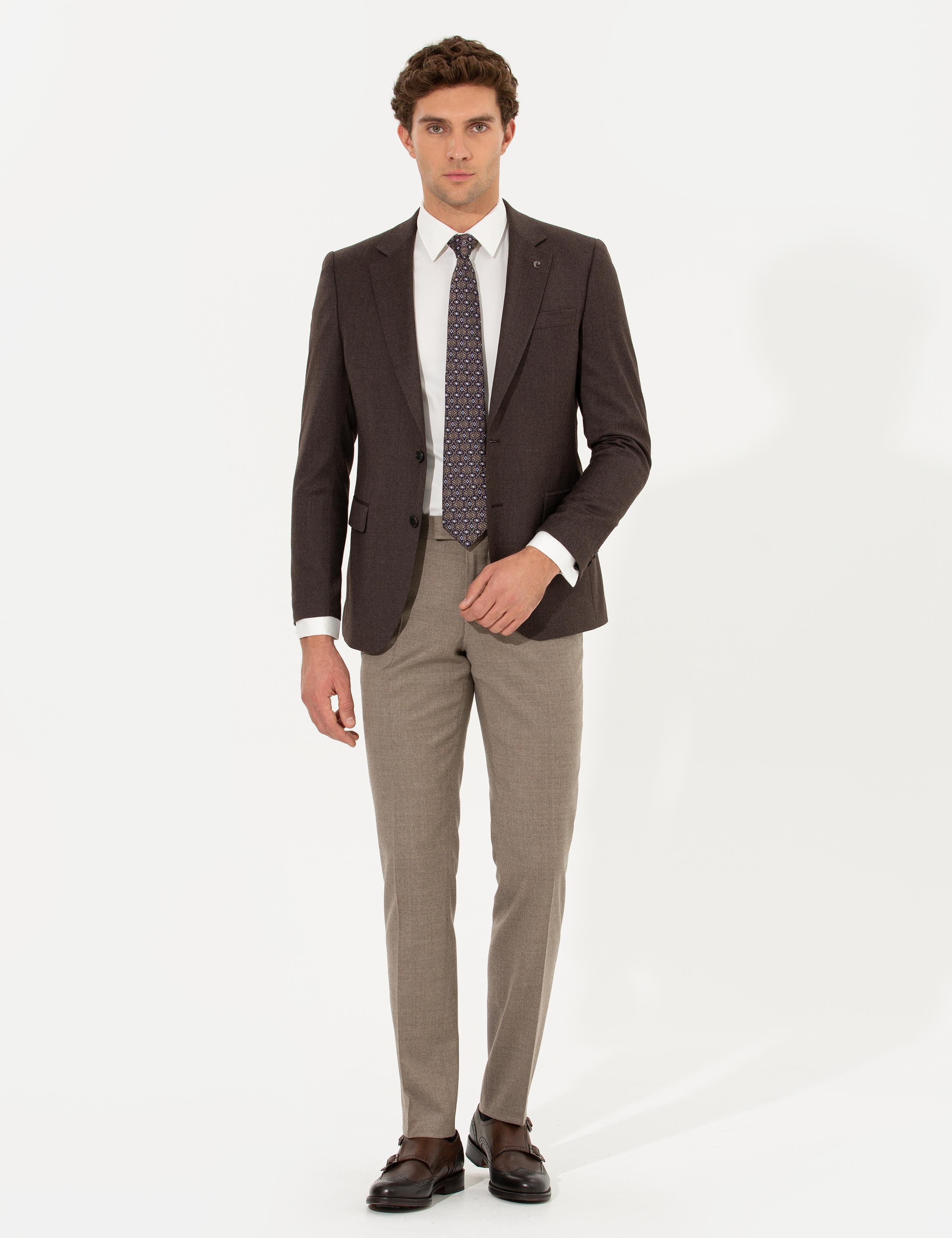 Kahverengi Slim Fit Ceket - 50258858080